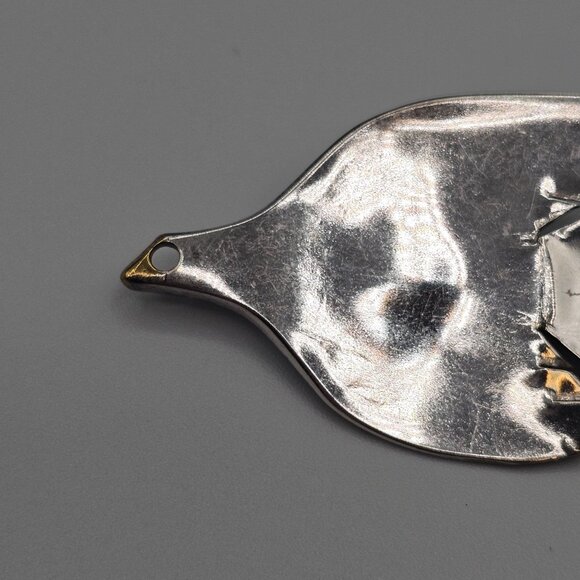 Handmade Sterling Silver 925 Dove Bird Artisan Love Gift Unique Spoon 2.25" Pin - Picture 3 of 14